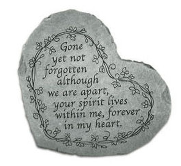 A Memorial heart shaped decorative stone